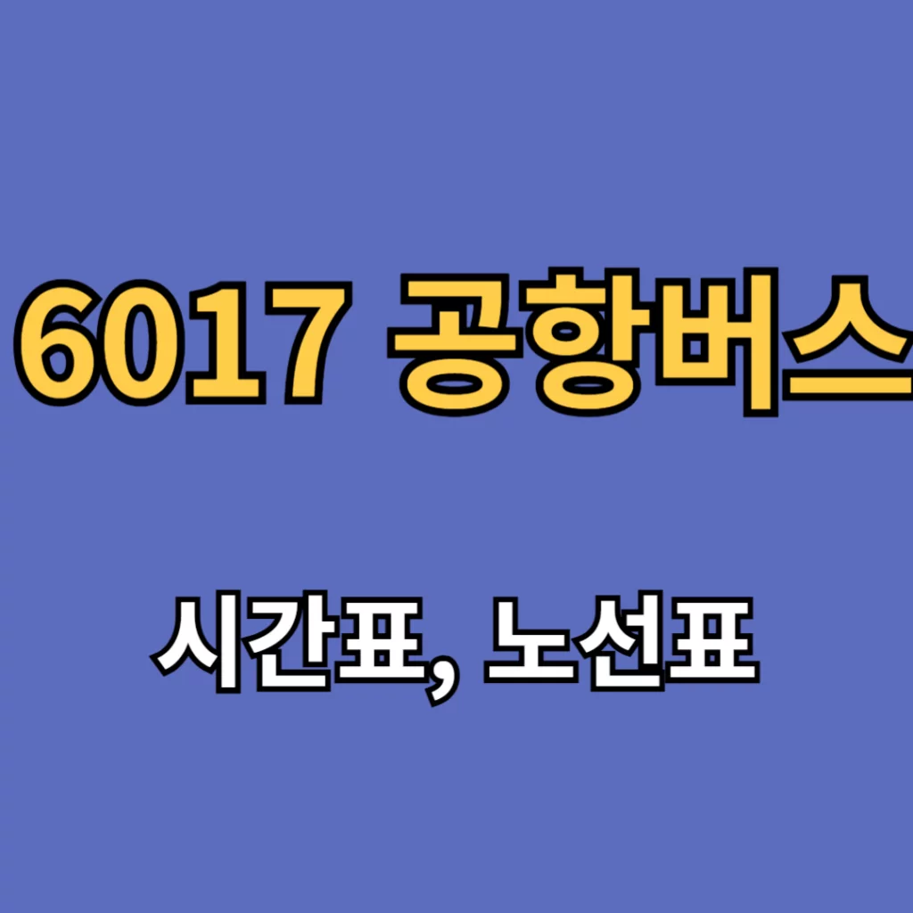 6017 공항버스 시간표