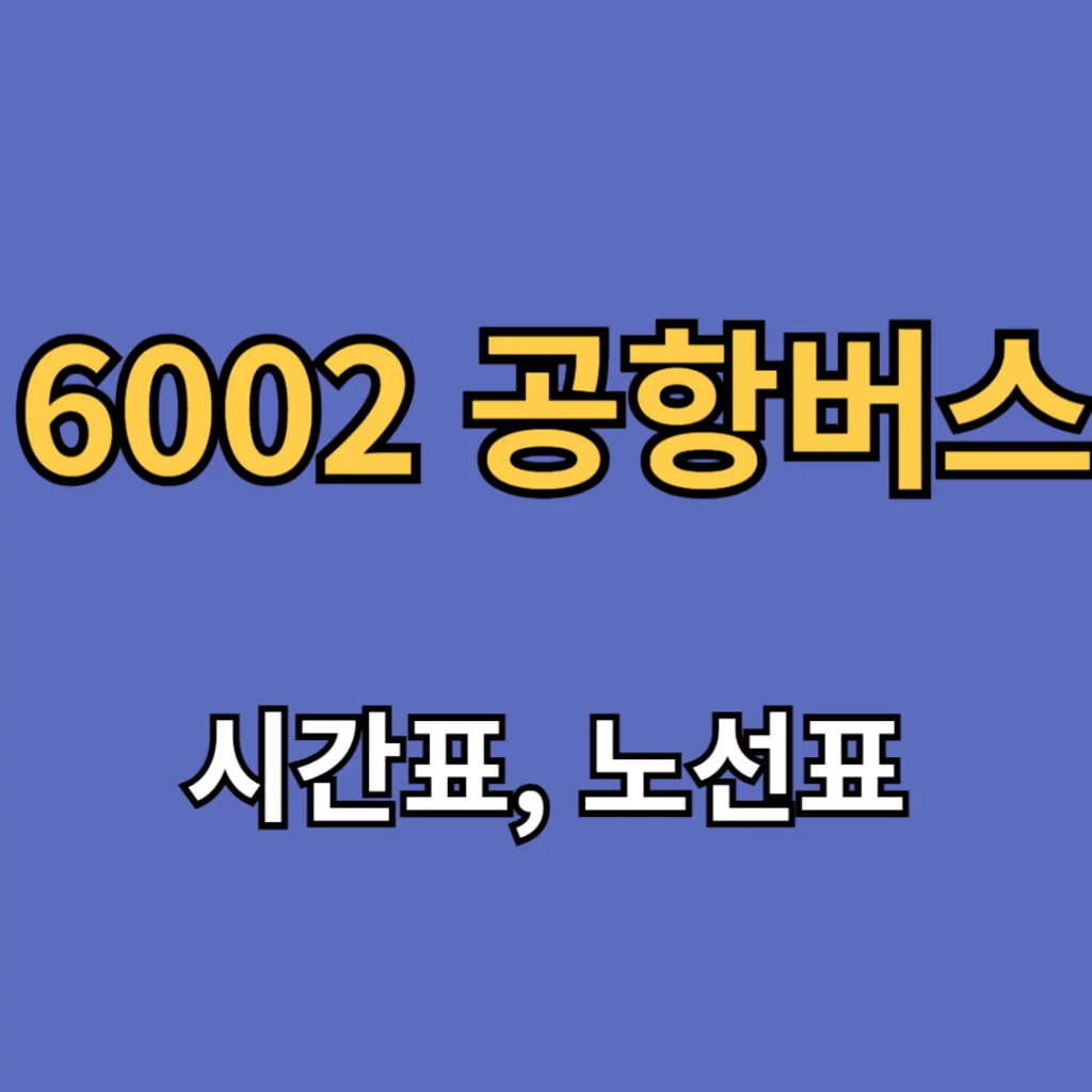 6002 공항버스 시간표