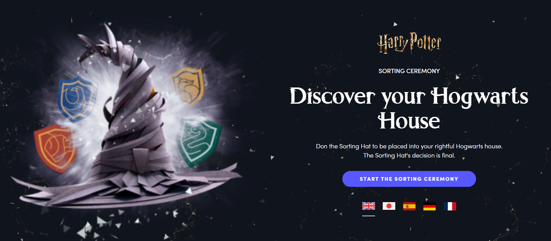 해리포터 기숙사 테스트 번역 공식