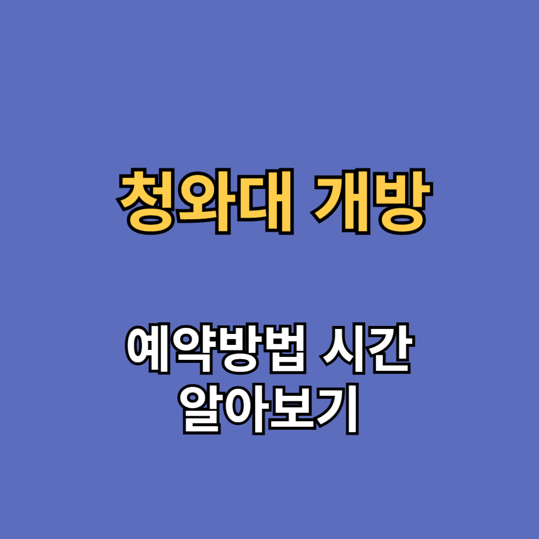 청와대 개방 예약방법 개방 시간 예약 없이