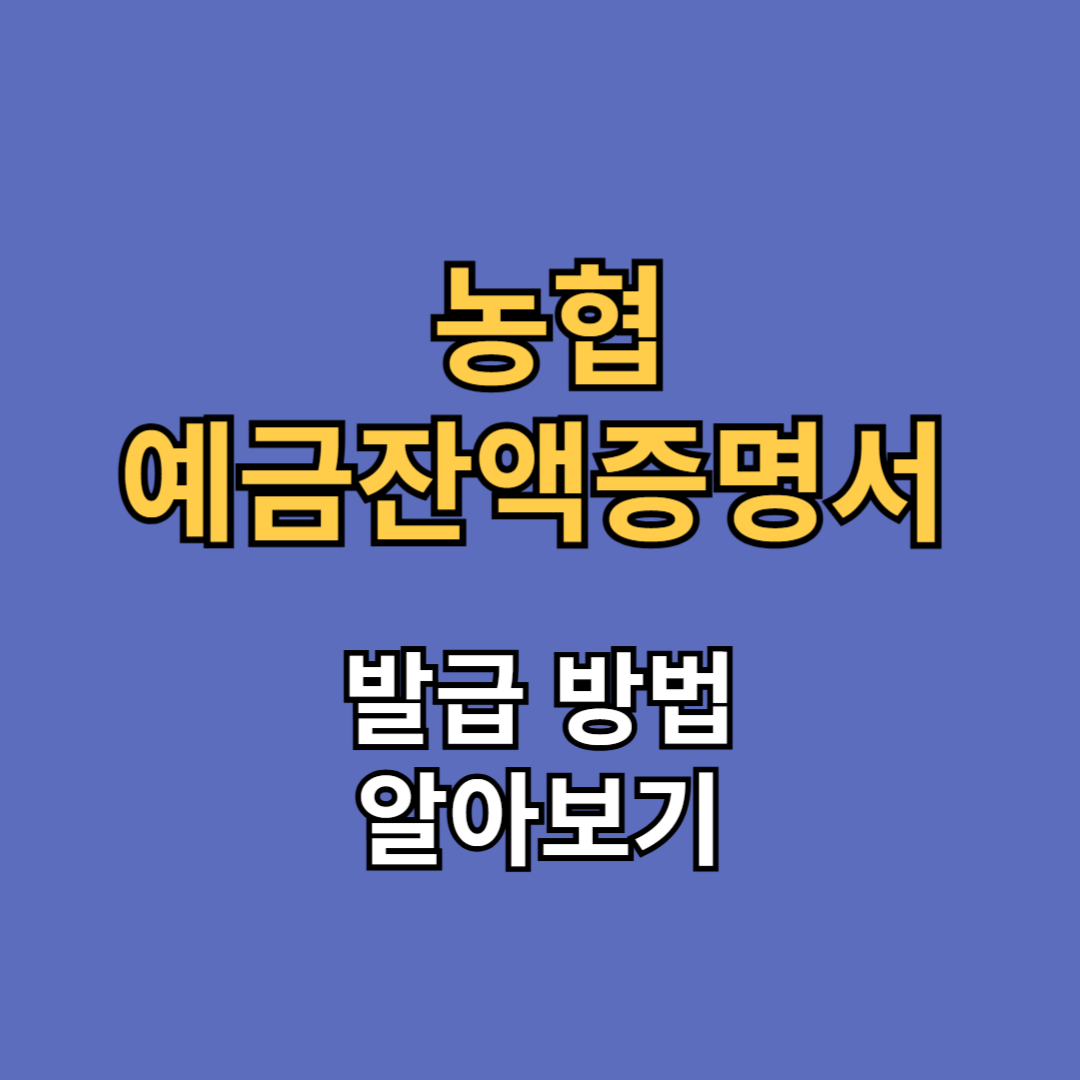 농협 예금잔액증명서