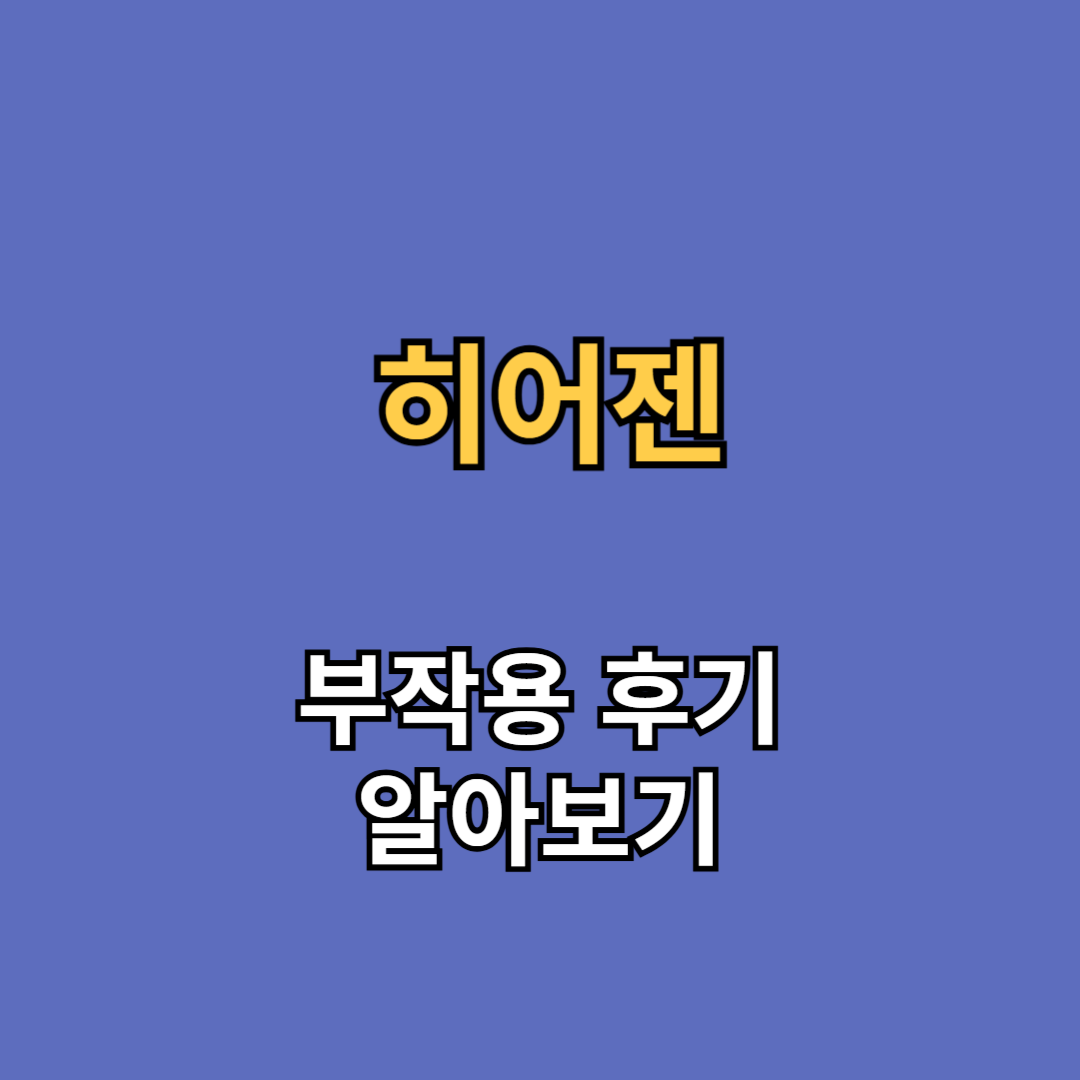 히어젠 이명 부작용 후기