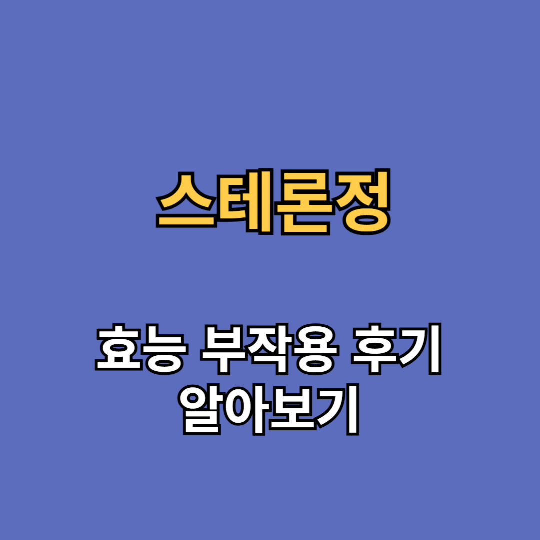 스테론정 효능 부작용 후기