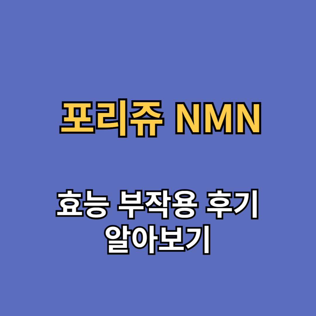 포리쥬 NMN 효능 부작용 후기