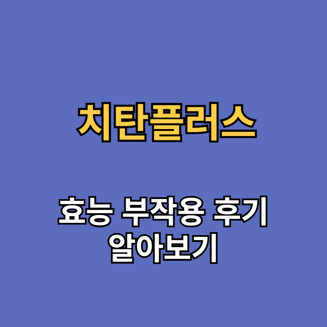 치탄플러스 효능 부작용 후기