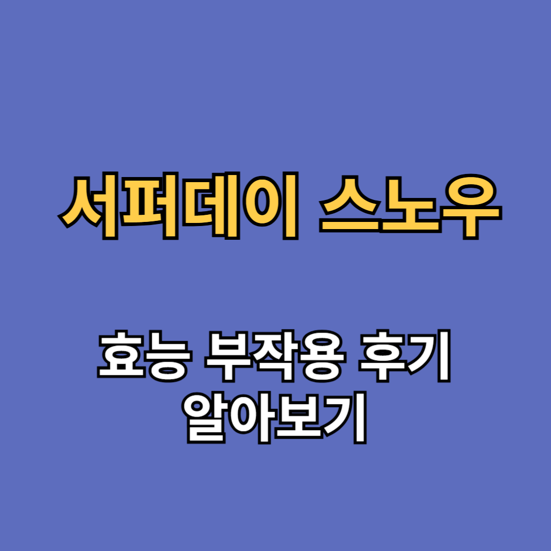 서퍼데이 스노우 효능 부작용 후기