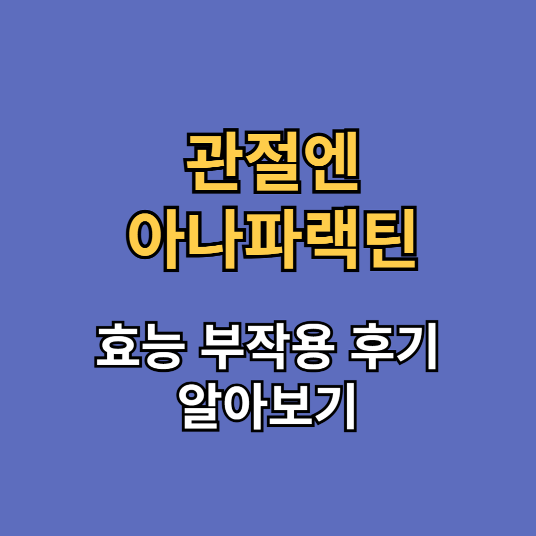 관절엔 아나파랙틴 효능 부작용 후기
