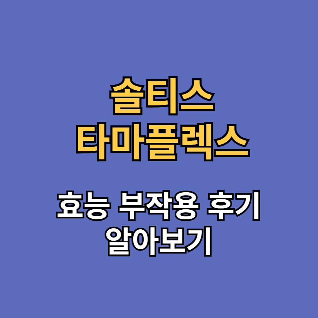 솔티스 타마플렉스 효능 부작용 후기