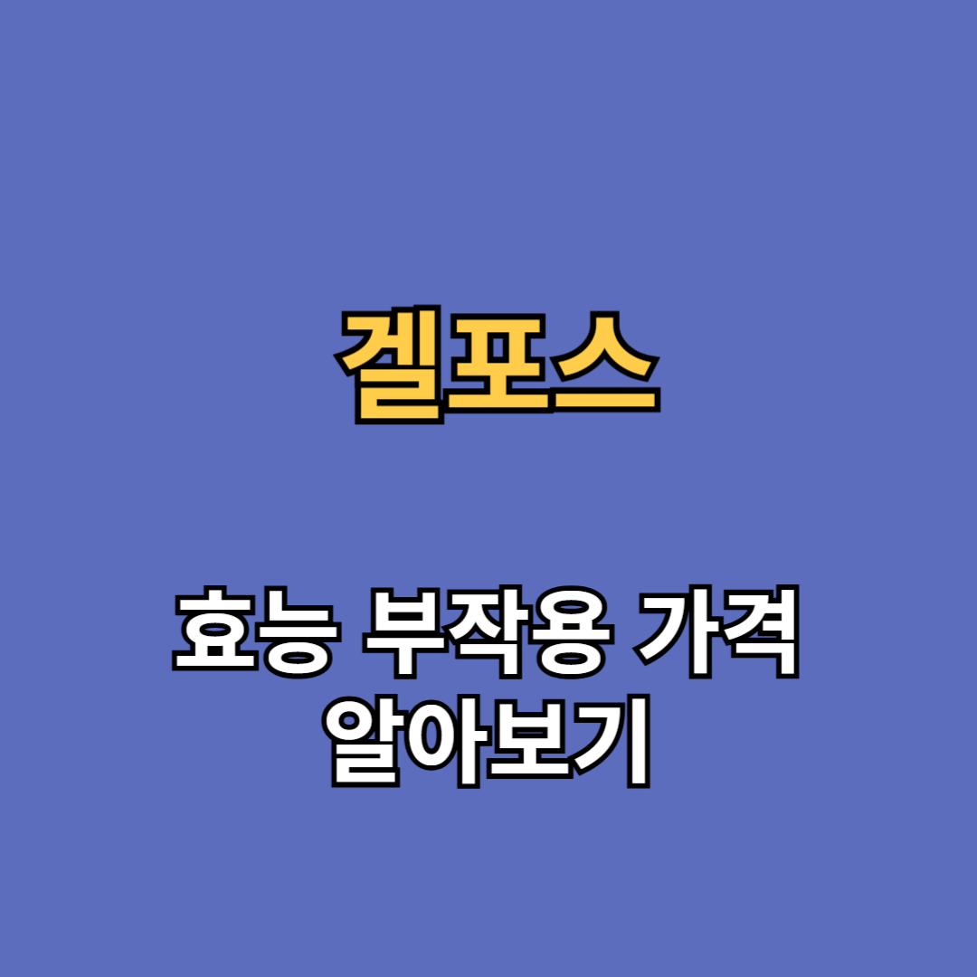 겔포스 효능 부작용 후기 각격
