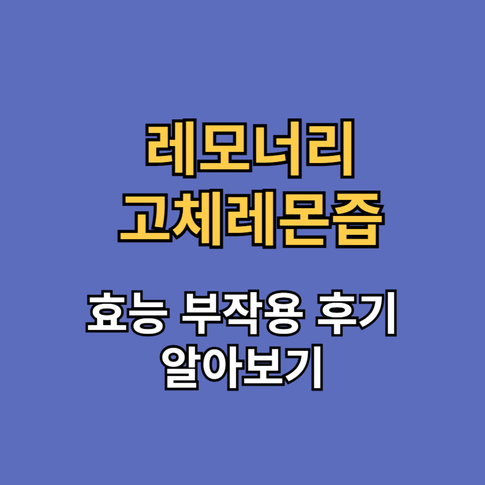 레모너리 고체레몬즙 효능 내돈내산 후기