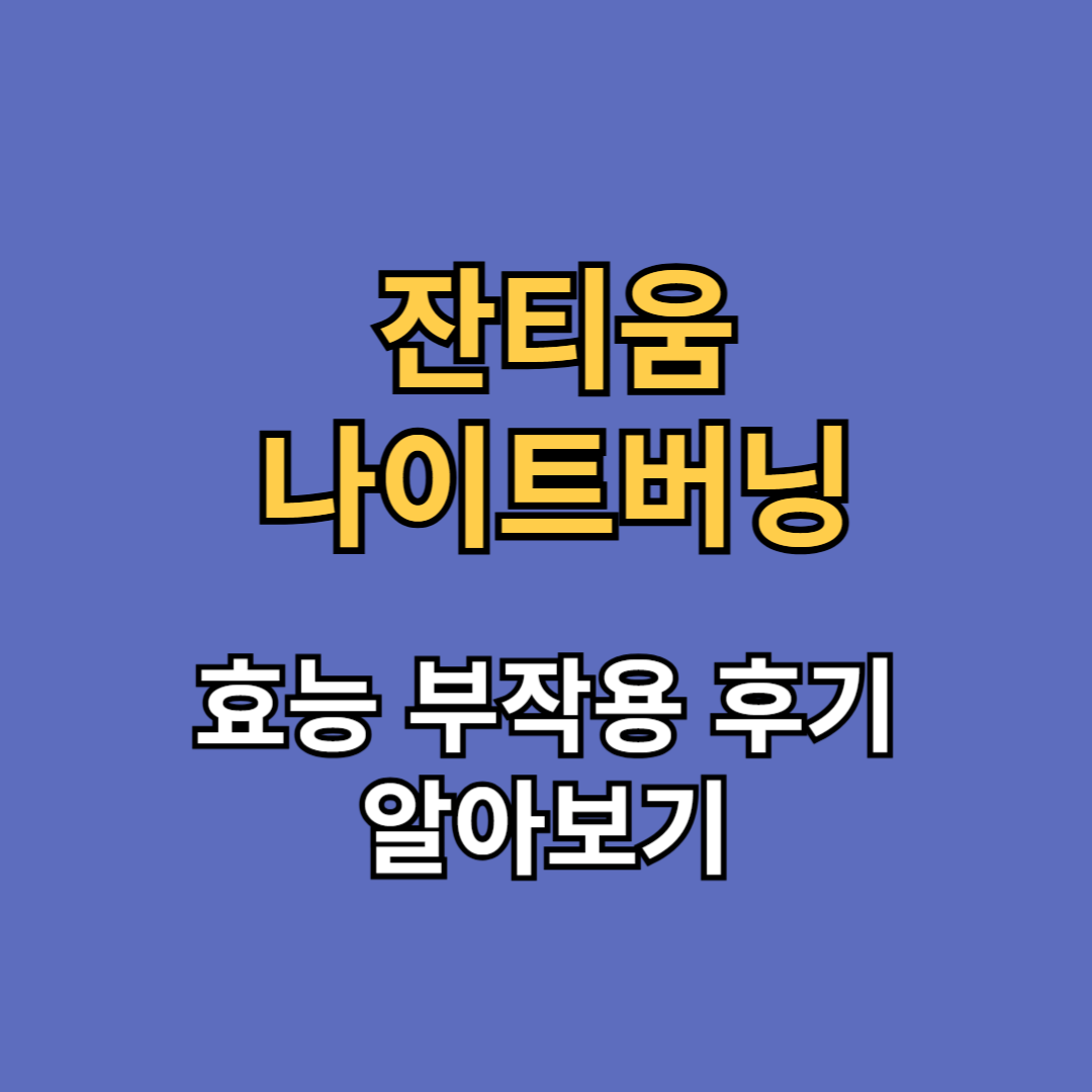 잔티움 나이트버닝 효능 부작용 후기