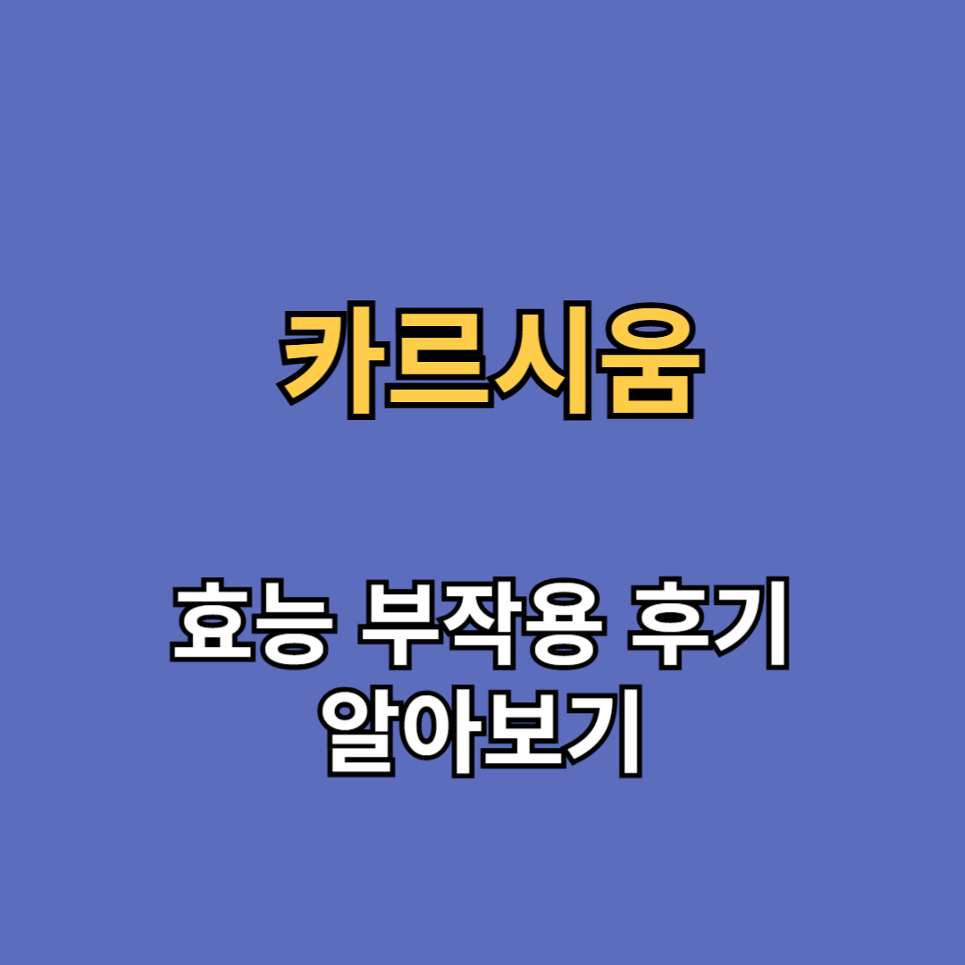카르시움 효능 부작용 후기