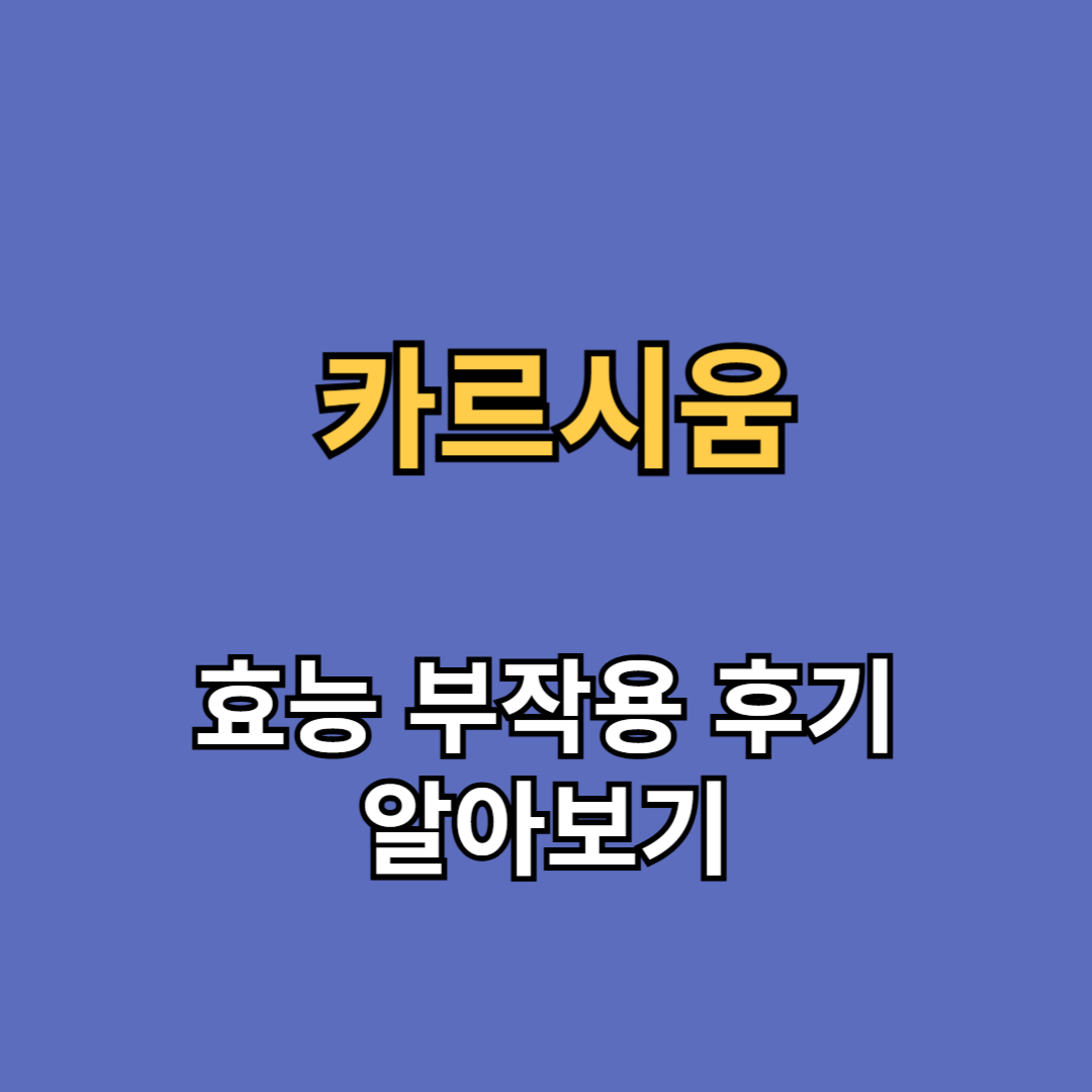 카르시움 영양제 효능 부작용 후기