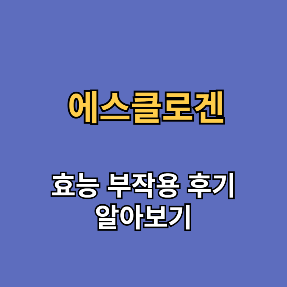 에스클로겐 효능 부작용 내돈내산 후기