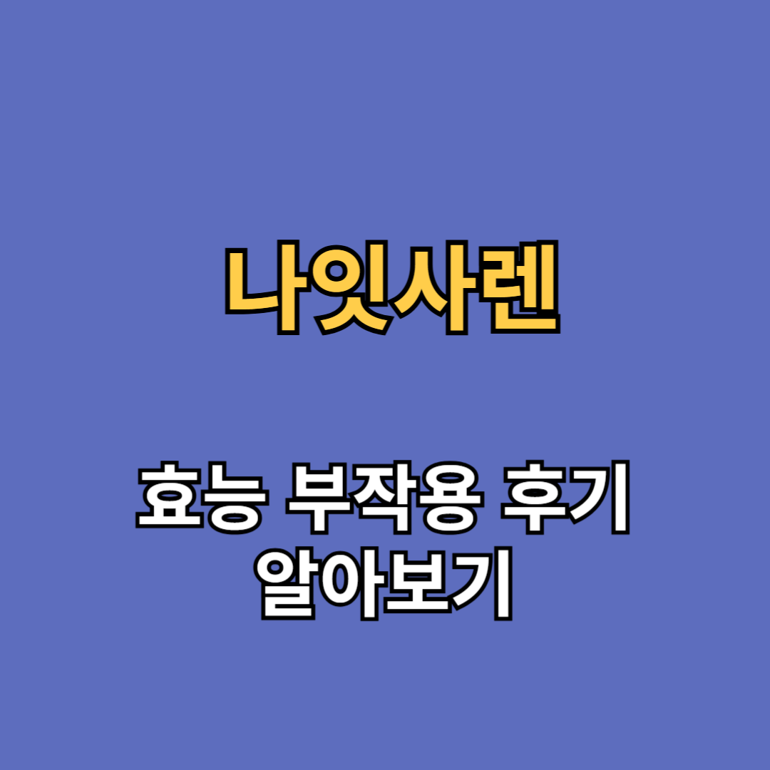 나잇사렌 효능 부작용 후기