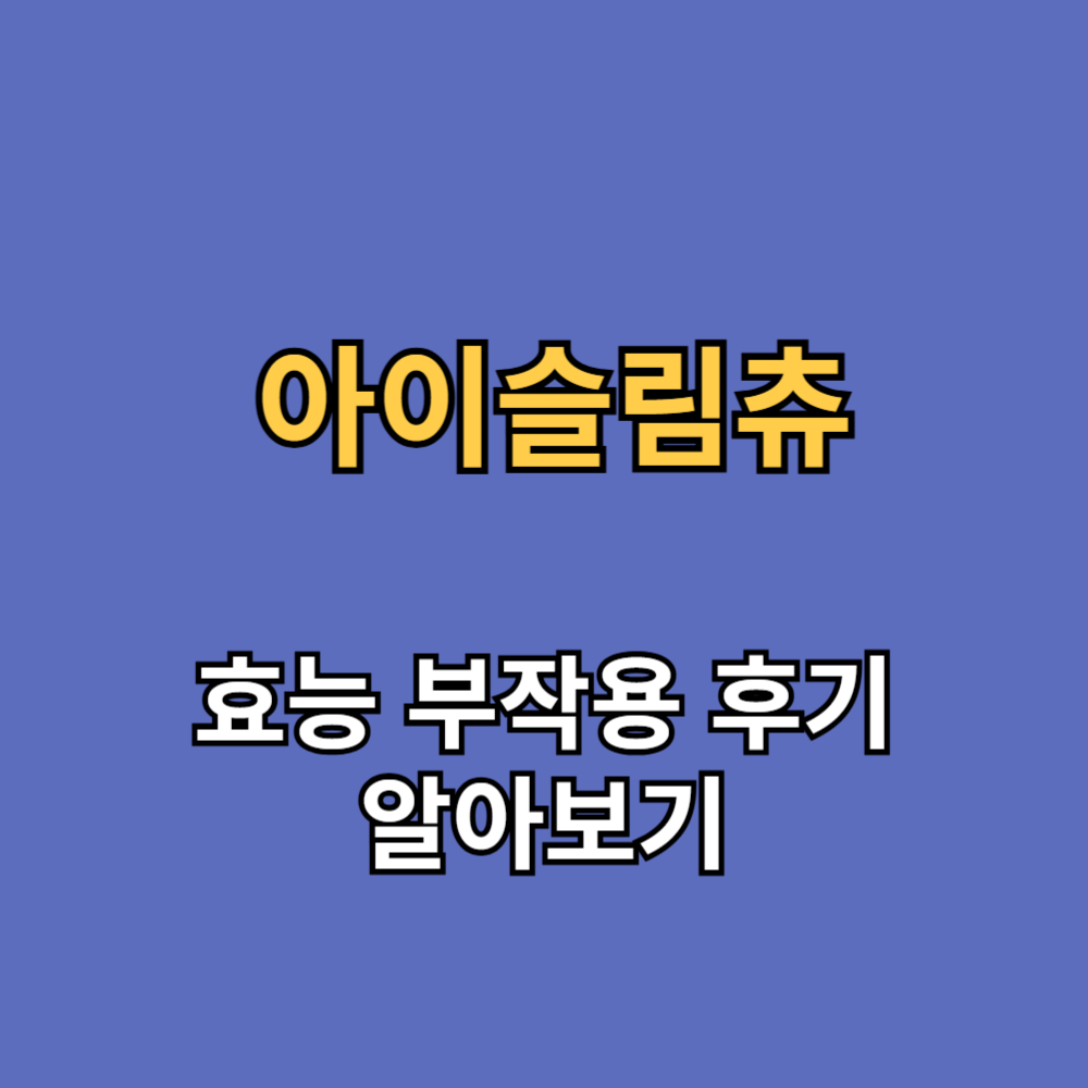아이슬림츄 효능 부작용 내돈내산 후기