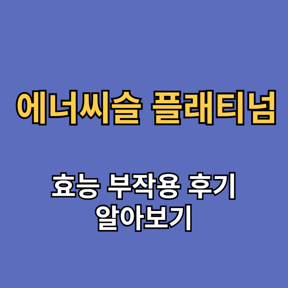 에너씨슬 플래티넘 효능 부작용 내돈내산 후기