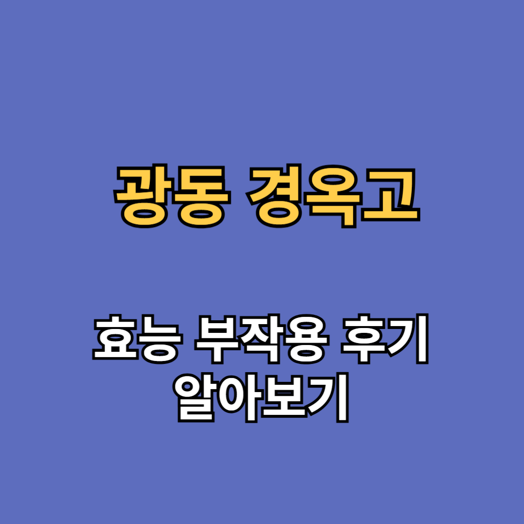 광동 경옥고 스틱 가격 효능