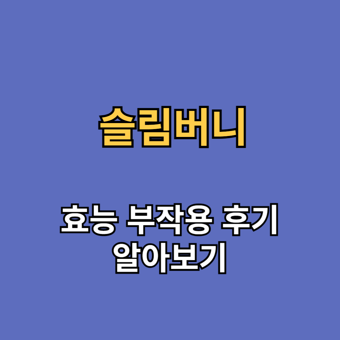 슬림버니 캔디 효능 부작용 내돈내산 후기