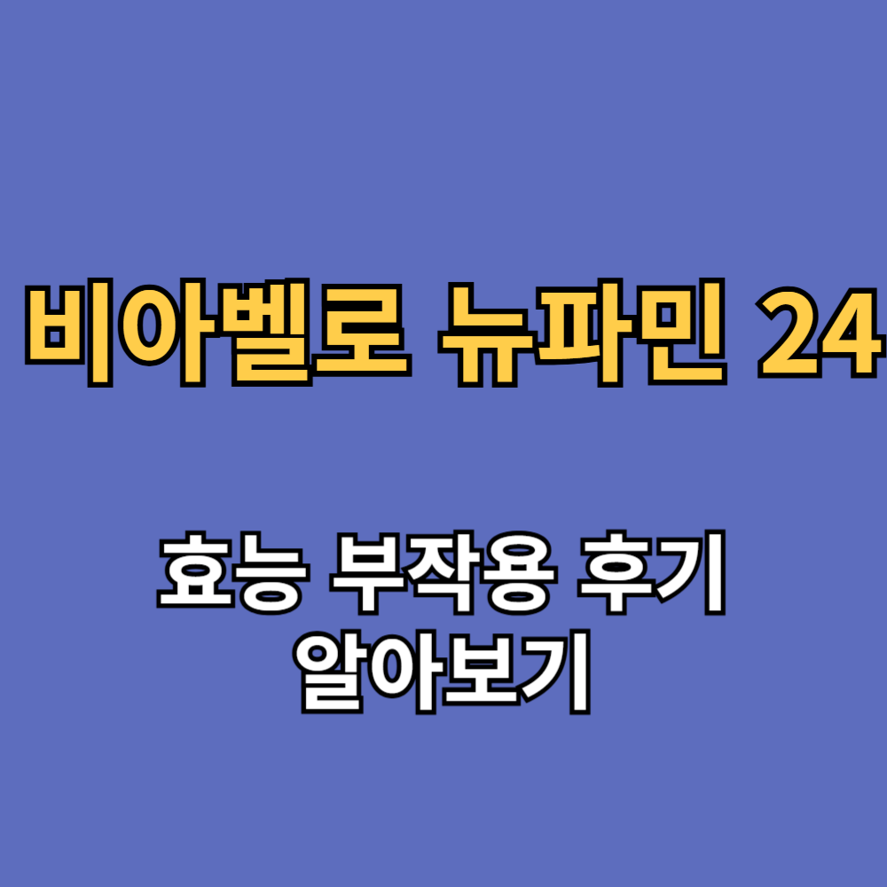 비아벨로 뉴파민 24 효능 부작용 내돈내산 후기