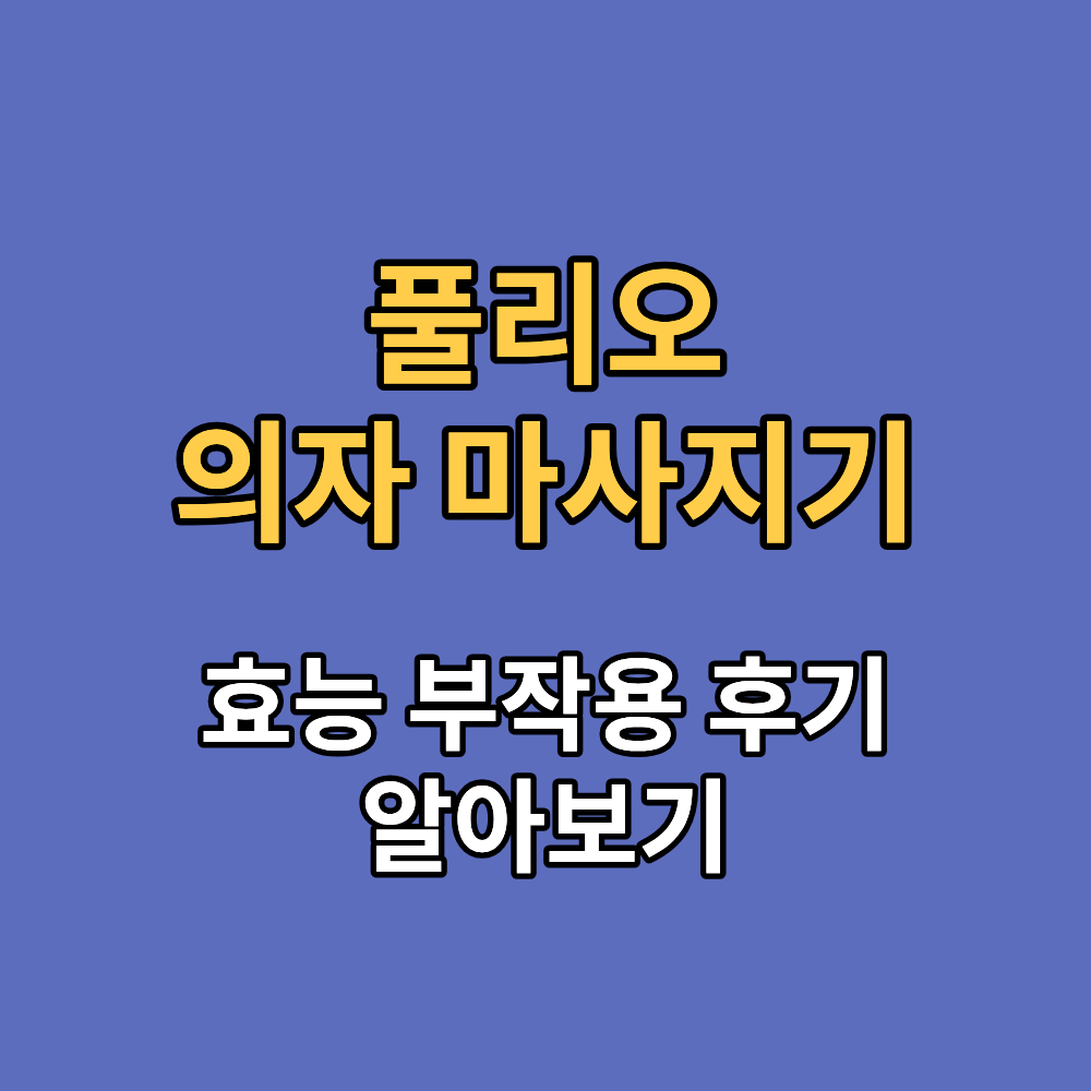 풀리오 리올랙스 멀티 체어 효능 부작용 내돈내산 후기