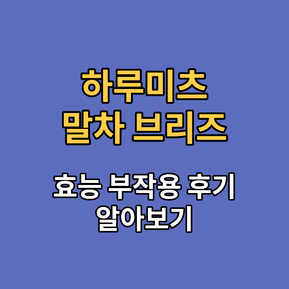 하루미츠 말차 브리즈 효능 부작용 내돈내산 후기