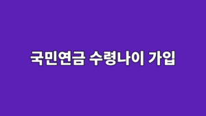 국민연금 수령나이 가입