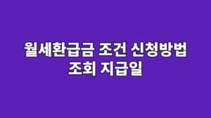 월세환급금 조건 신청방법 조회 지급일