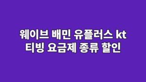 웨이브 배민 유플러스 kt 티빙 요금제 종류 할인