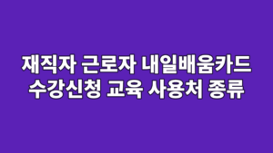 재직자 근로자 내일배움카드 수강신청 교육 사용처 종류