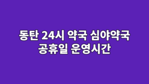 동탄 24시 약국 심야약국 공휴일 운영시간