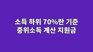 소득 하위 70%란 기준 중위소득 계산 지원금