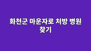 화천군 마운자로 처방 병원 찾기