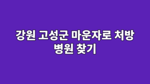 강원 고성군 마운자로 처방 병원 찾기