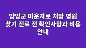 양양군 마운자로 처방 병원 찾기 진료 전 확인사항과 비용 안내