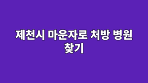제천시 마운자로 처방 병원 찾기