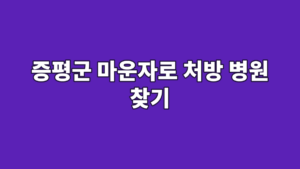 증평군 마운자로 처방 병원 찾기