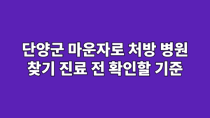 단양군 마운자로 처방 병원 찾기 진료 전 확인할 기준