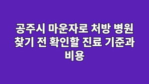공주시 마운자로 처방 병원 찾기 전 확인할 진료 기준과 비용
