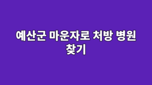 예산군 마운자로 처방 병원 찾기