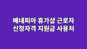 베네피아 휴가샵 근로자 신청자격 지원금 사용처