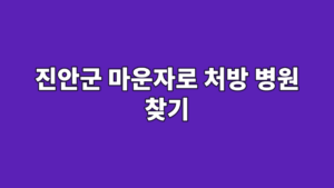 진안군 마운자로 처방 병원 찾기
