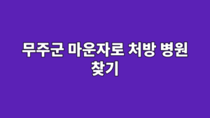 무주군 마운자로 처방 병원 찾기