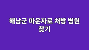 해남군 마운자로 처방 병원 찾기