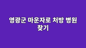 영광군 마운자로 처방 병원 찾기