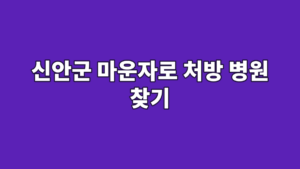 신안군 마운자로 처방 병원 찾기