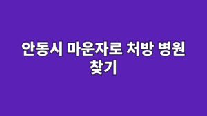 안동시 마운자로 처방 병원 찾기