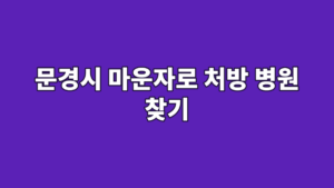 문경시 마운자로 처방 병원 찾기