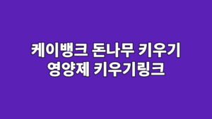 케이뱅크 돈나무 키우기 영양제 키우기링크