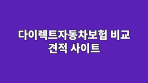 다이렉트자동차보험 비교 견적 사이트